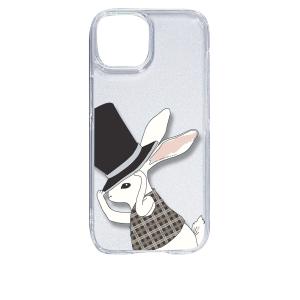 iPhone15 アイフォン15 クリア ハードケース うさぎ ウサギ シルクハット アニマル スマホ ケース スマートフォン｜ss-link