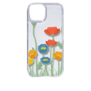 iPhone15 アイフォン15 クリア ハードケース 花柄 キャロライン風 つぼみ スマホ ケース スマートフォン カバー カ