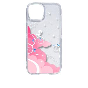 iPhone15 アイフォン15 クリア ハードケース 小鳥キラキラ(ピンク) スマホ ケース スマートフォン カバー カスタム｜ss-link