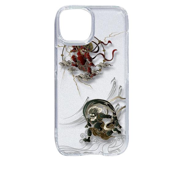 iPhone15 アイフォン15 クリア ハードケース ip1031 和柄 風神 雷神 トライバル ...