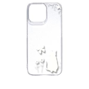 iPhone15 Pro Max アイフォン15プロマックス クリア ハードケース 猫 ネコ 花柄 a026 ホワイト スマホ ケース スマートフォン カバー カ｜ss-link