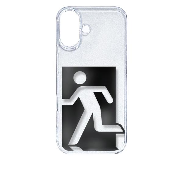 iPhone16 アイフォン16 クリア ハードケース 非常口(ブラック) スマホ ケース スマート...