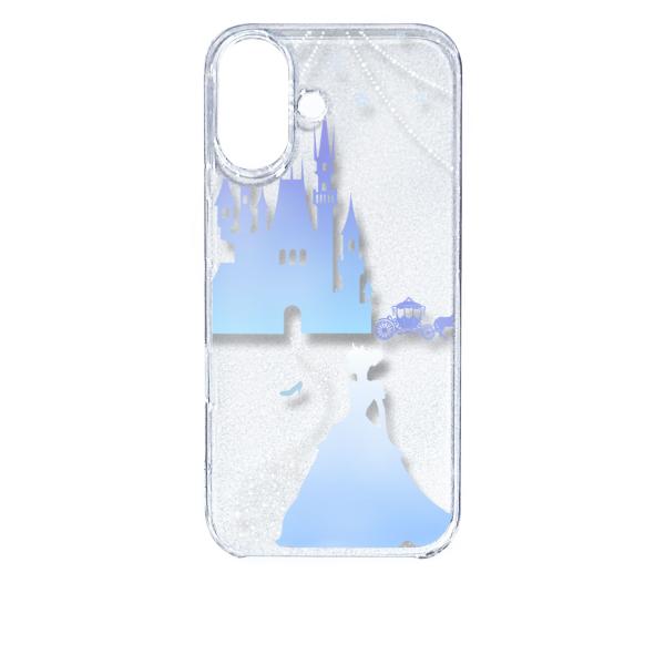 iPhone16 アイフォン16 クリア ハードケース シンデレラ(ブルー) キラキラ プリンセス ...