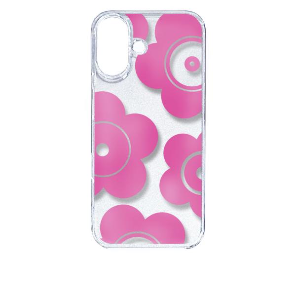 iPhone16 アイフォン16 クリア ハードケース t026-ピンク 花柄 マリメッコ風 スマホ...