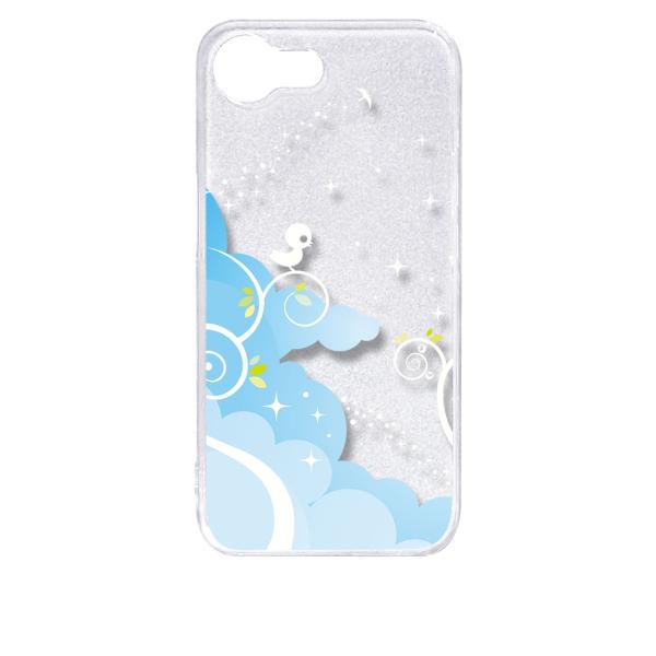 iPhone16e アイフォン16e クリア ハードケース 小鳥キラキラ(ブルー) スマホ ケース ...