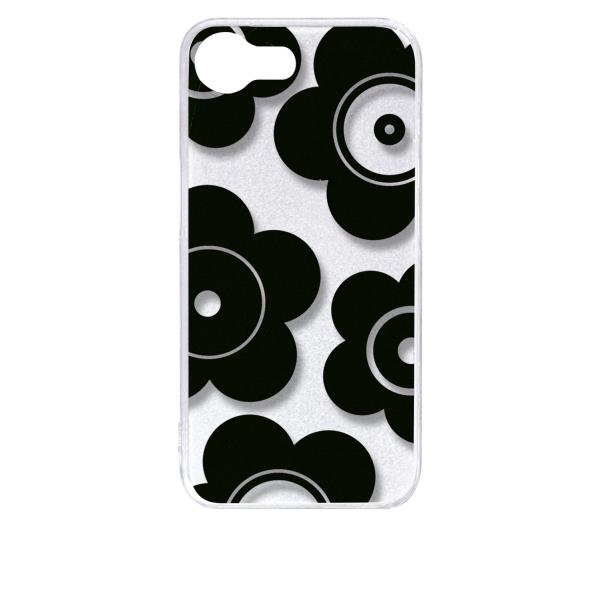 iPhone16e アイフォン16e クリア ハードケース t026-ブラック 花柄 マリメッコ風 ...