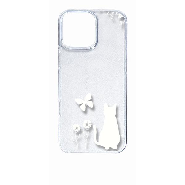 iPhone16 Pro Max アイフォン16プロマックス クリア ハードケース 猫 ネコ 花柄 ...