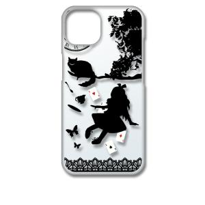 iPhone13 アイフォン13 クリア ハードケース Alice in wonderland(ブラック) アリス 猫 トランプ スマホ ケース スマ｜ss-link