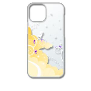 iPhone13 mini アイフォン13ミニ クリア ハードケース 小鳥キラキラ(イエロー) スマ...
