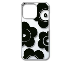 iPhone15 アイフォン15 クリア ハードケース t026-ブラック 花柄