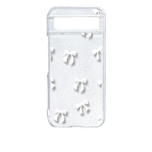 Google Pixel 8a ピクセル8a クリア ハードケース リボン(ホワイト) スマホ ケース スマートフォン カバー カスタム ジャ｜ss-link
