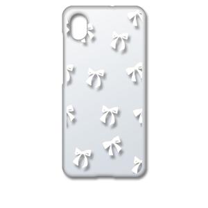 Galaxy A23 5G SC-56C SCG18 ギャラクシーA235G クリア ハードケース リボン(ホワイト) スマホ ケース スマートフォン カバー カスタム ジャ