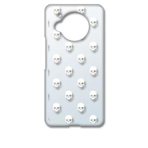 AQUOS R7 SH-52C アクオス クリア ハードケース スカル ドクロ 骸骨 ドット ホワイ...