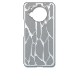 AQUOS R7 SH-52C アクオス クリア ハードケース キリン柄（グレー）半透明透過 アニマ...