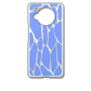 AQUOS R7 SH-52C アクオス クリア ハードケース キリン柄（ブルー）半透明透過 アニマ...
