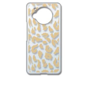AQUOS R7 SH-52C アクオス クリア ハードケース ヒョウ柄（ベージュ）半透明透過 アニ...