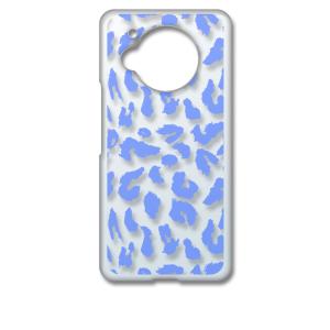 AQUOS R7 SH-52C アクオス クリア ハードケース ヒョウ柄（ブルー）半透明透過 アニマ...