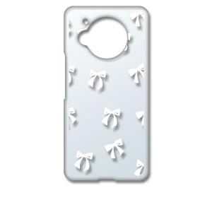 AQUOS R7 SH-52C アクオス クリア ハードケース リボン(ホワイト) スマホ ケース ...