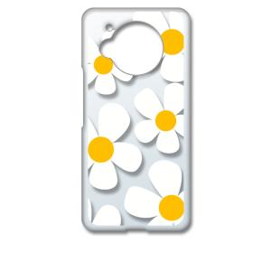 AQUOS R7 SH-52C アクオス クリア ハードケース デイジー(ホワイト) 花柄 レトロ ...