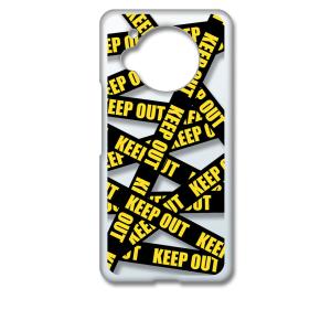 AQUOS R7 SH-52C アクオス クリア ハードケース KEEP OUT(ブラック) 立ち入...