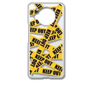 AQUOS R7 SH-52C アクオス クリア ハードケース KEEP OUT(イエロー) 立ち入...