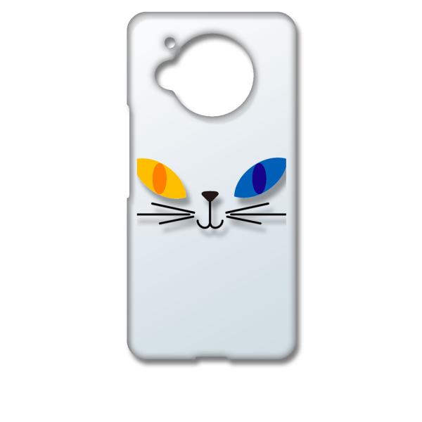 AQUOS R7 SH-52C アクオス クリア ハードケース 猫 ネコ キャット オッドアイ スマ...