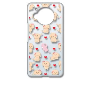 AQUOS R7 SH-52C アクオス クリア ハードケース ふわふわトイプードル 犬 ハート ス...