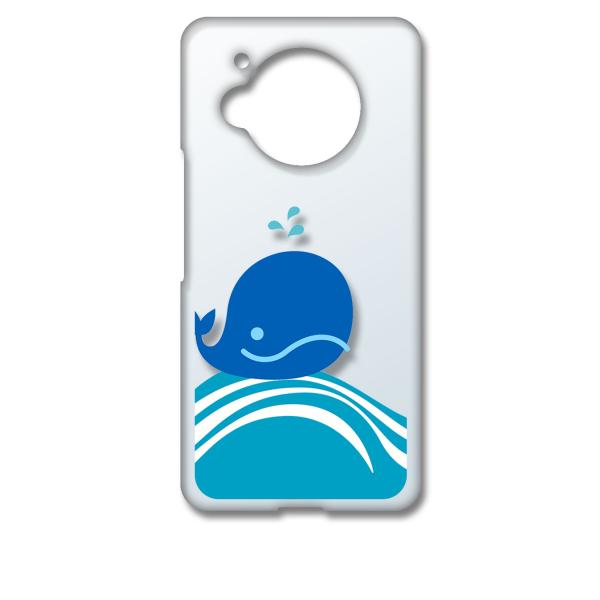AQUOS R7 SH-52C アクオス クリア ハードケース くじら クジラ マリン スマホ ケー...