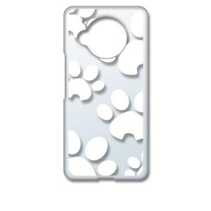 AQUOS R7 SH-52C アクオス クリア ハードケース 肉球 犬 猫 大 （ホワイト） カバ...