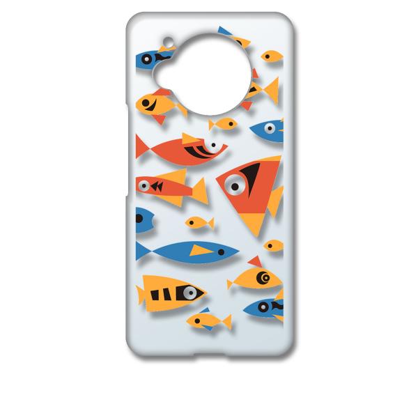 AQUOS R7 SH-52C アクオス クリア ハードケース 魚 サカナ カラフル スマホ ケース...