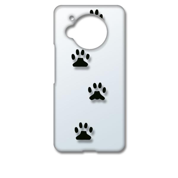 AQUOS R7 SH-52C アクオス クリア ハードケース 肉球 犬 猫 ネコ 足跡 スマホ ケ...