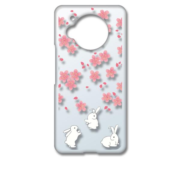 AQUOS R7 SH-52C アクオス クリア ハードケース t092 うさぎ ウサギ 和柄 桜 ...