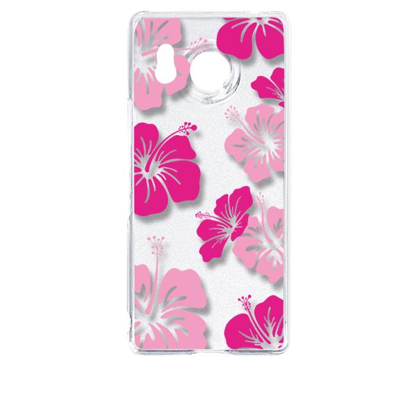 AQUOS R8 SH-52D アクオス クリア ハードケース ハイビスカス フラワー 花柄 y05...