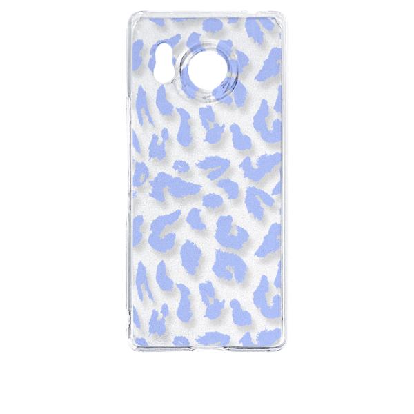 AQUOS R8 SH-52D アクオス クリア ハードケース ヒョウ柄（ブルー）半透明透過 アニマ...