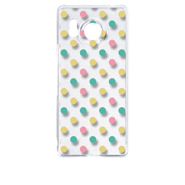 AQUOS R8 SH-52D アクオス クリア ハードケース プチドット(マルチカラー) レトロ ...
