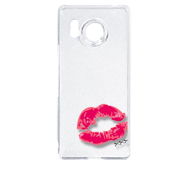 AQUOS R8 SH-52D アクオス クリア ハードケース キスマーク リップ スマホ ケース ...