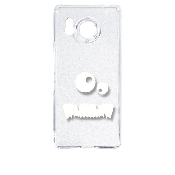 AQUOS R8 SH-52D アクオス クリア ハードケース モンスター(ホワイト) スマホ ケー...