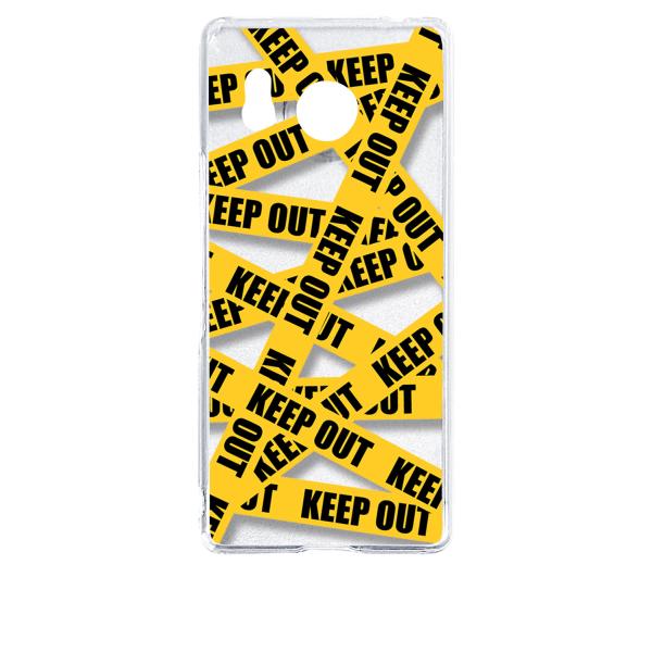 AQUOS R8 SH-52D アクオス クリア ハードケース KEEP OUT(イエロー) 立ち入...