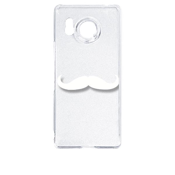 AQUOS R8 SH-52D アクオス クリア ハードケース 髭 ひげ ヒゲ （ホワイト） カバー...