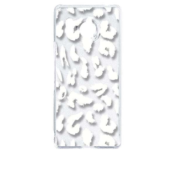 AQUOS R8 SH-52D アクオス クリア ハードケース 豹柄 ヒョウ柄 レオパード （ホワイ...