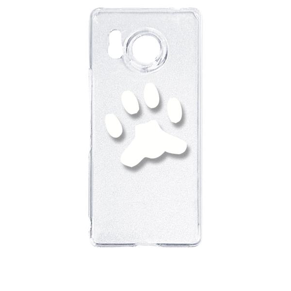 AQUOS R8 SH-52D アクオス クリア ハードケース 肉球 犬 猫 ネコ ワンポイント （...