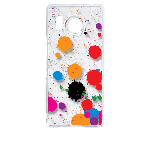AQUOS R8 SH-52D アクオス クリア ハードケース ペンキ カラフル ペイント スマホ ...