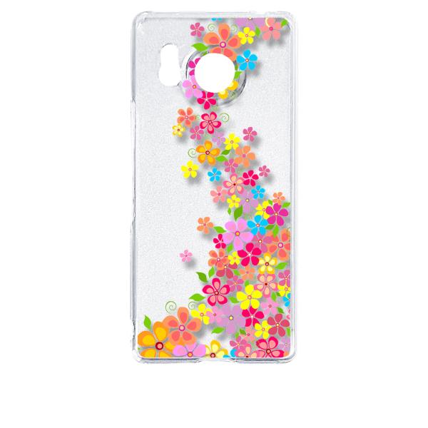 AQUOS R8 SH-52D アクオス クリア ハードケース 花柄 フラワー 小花柄 カラフル ラ...