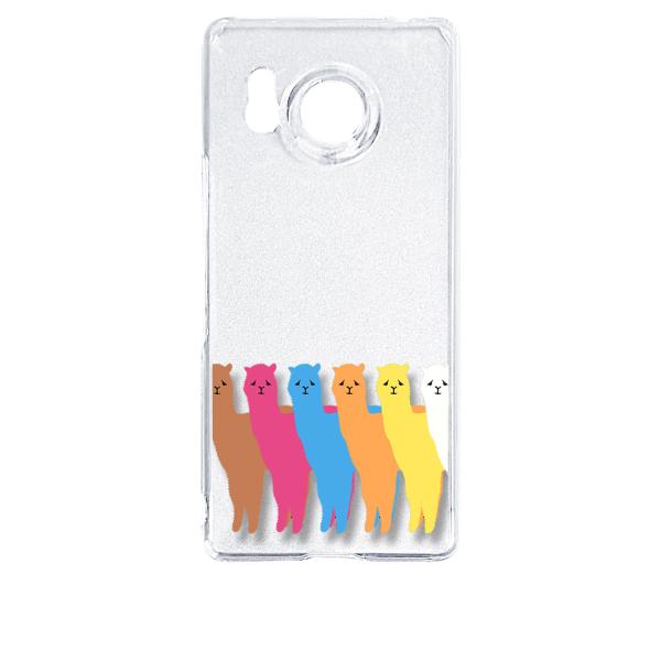 AQUOS R8 SH-52D アクオス クリア ハードケース アルパカ カラフル アニマル スマホ...