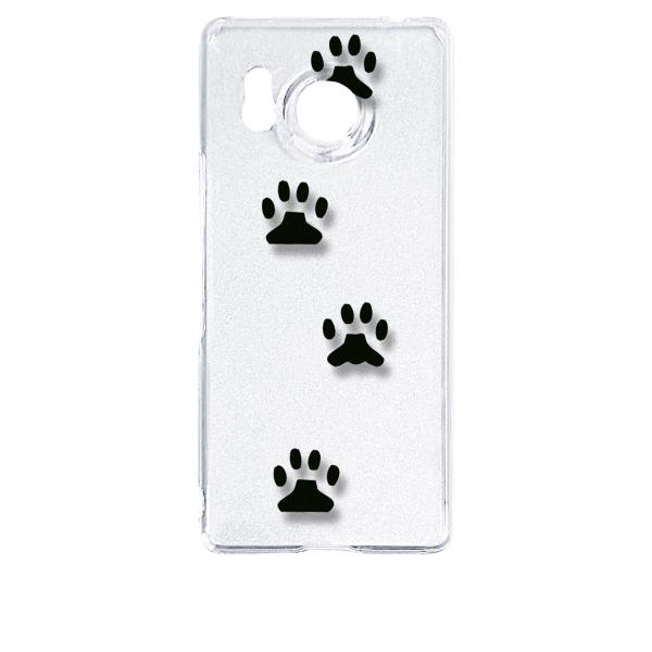 AQUOS R8 SH-52D アクオス クリア ハードケース 肉球 犬 猫 ネコ 足跡 スマホ ケ...