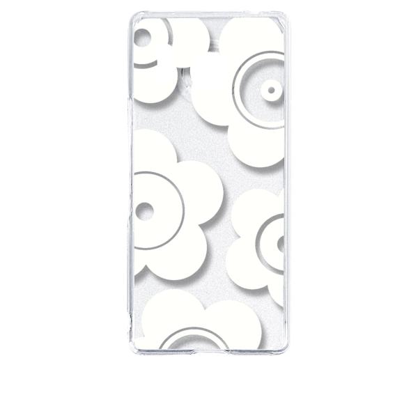AQUOS R8 SH-52D アクオス クリア ハードケース t026-ホワイト 花柄 マリメッコ...