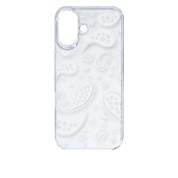 iPhone16 アイフォン16 ケース クリア 透かし加工 ペイズリー アジアン エスニック ハー...