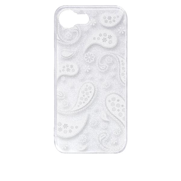 iPhone16e アイフォン16e ケース クリア 透かし加工 ペイズリー アジアン エスニック ...