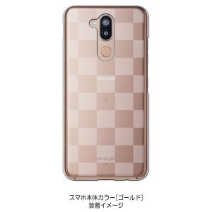 LG style 2 L-01L ケース クリア 透かし加工 ブロックチェック 市松 ハードケース ...