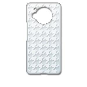 AQUOS R7 SH-52C アクオス ケース クリア 透かし加工 千鳥柄 チェック 格子 ハード...